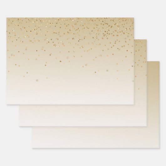 Gold Glam Confetti Ombre Inpakpapier Vel (Set)