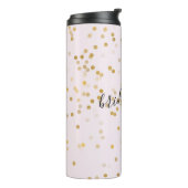 Gold Glam Confetti Personalized Thermosbeker (Gedraaid links)