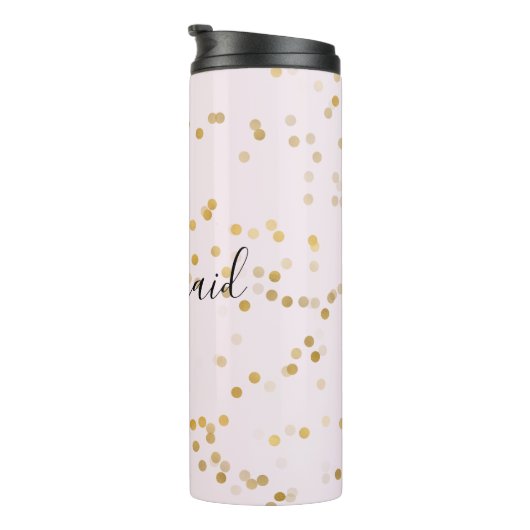 Gold Glam Confetti Personalized Thermosbeker (Geroteerd rechts)