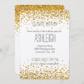 Gold Glam Confetti Stippen Kaart (Voorkant / Achterkant)