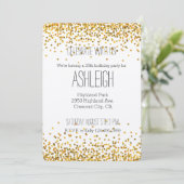 Gold Glam Confetti Stippen Kaart (Staand voorkant)