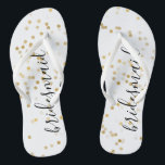 Gold Glam Confetti Teenslippers<br><div class="desc">Goudglazen confetti bruiloft gepersonaliseerde bridesmaïde teenslippers</div>