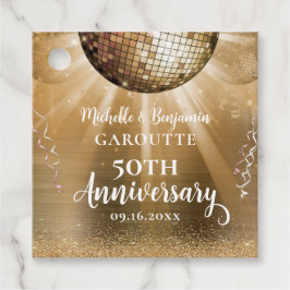 Gold Glam Disco Ball 50th Wedding Jubileum Bedankjes Labels