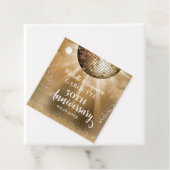 Gold Glam Disco Ball 50th Wedding Jubileum Bedankjes Labels (In situ)