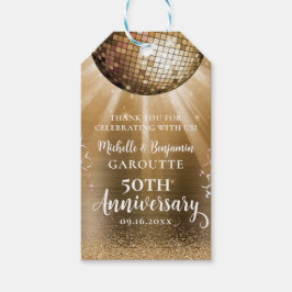 Gold Glam Disco Ball 50th Wedding Jubileum Cadeaulabel