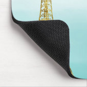 Gold Glam Eiffel Tower Aqua Ombre Waterverf Muismat (Hoek)