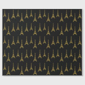Gold Glam Eiffel Tower Cadeaupapier (Vlak)