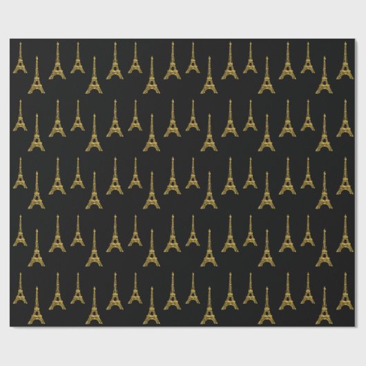 Gold Glam Eiffel Tower Cadeaupapier (Vlak)