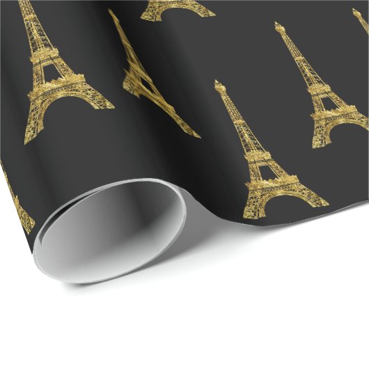 Gold Glam Eiffel Tower Cadeaupapier (Rol Hoek)