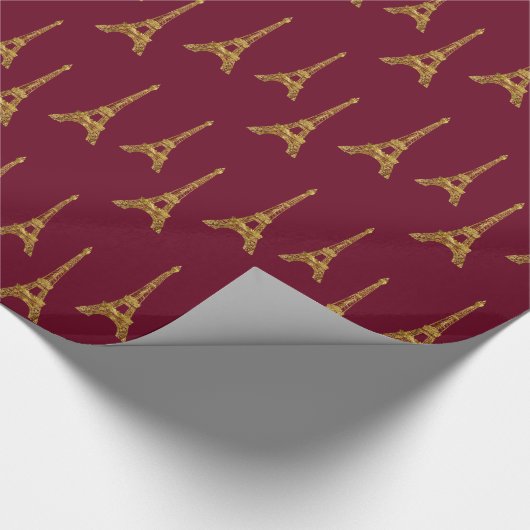 Gold Glam Eiffel Tower Cadeaupapier (Hoek)