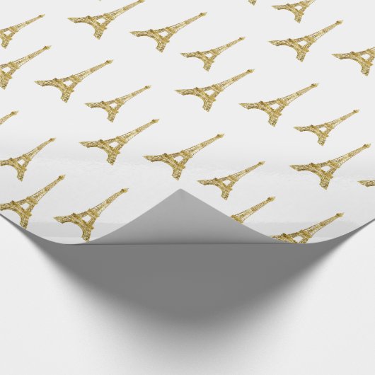 Gold Glam Eiffel Tower Cadeaupapier (Hoek)