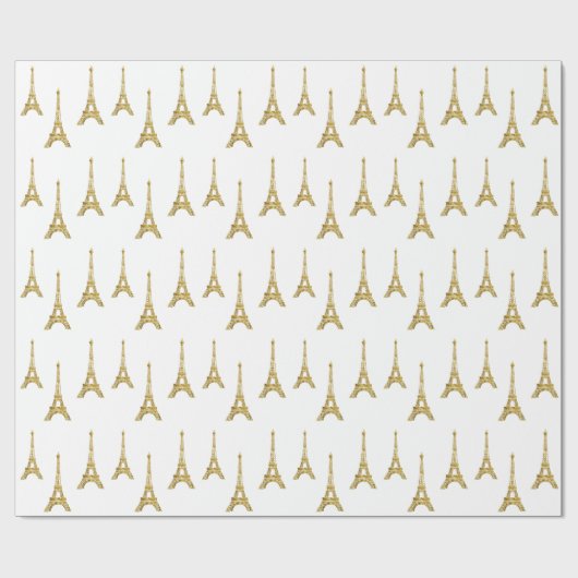 Gold Glam Eiffel Tower Cadeaupapier (Vlak)