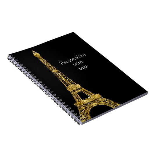 Gold Glam Eiffel Tower Notitieboek (Rechterzijde)