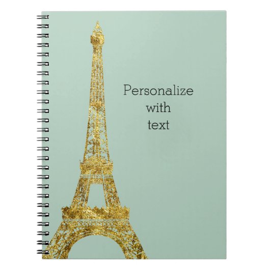 Gold Glam Eiffel Tower Notitieboek (Voorkant)