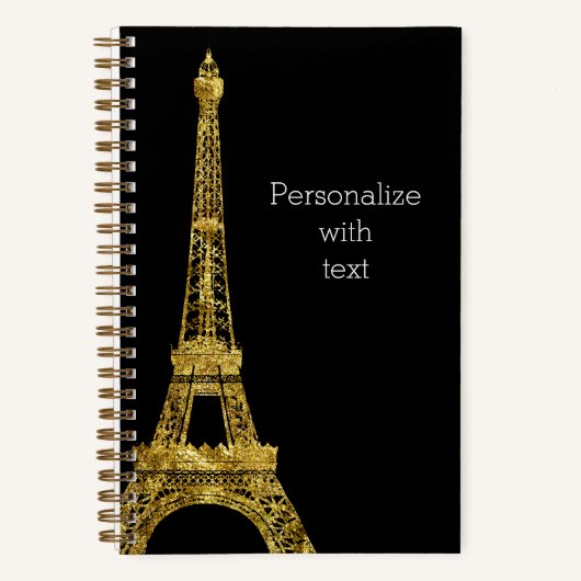 Gold Glam Eiffel Tower Notitieboek (Voorkant)