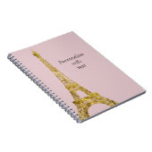 Gold Glam Eiffel Tower Notitieboek (Rechterzijde)