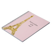 Gold Glam Eiffel Tower Notitieboek (Linkerzijde)
