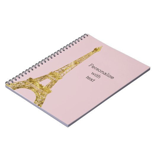 Gold Glam Eiffel Tower Notitieboek (Linkerzijde)