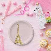 Gold Glam Eiffel Tower Papieren Bordje (Feest)