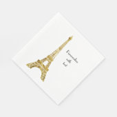 Gold Glam Eiffel Tower Servetten (Hoek)