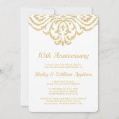 Gold Glam Elegant 10th Wedding Jubileum Kaart (Voorkant)