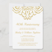 Gold  Glam Elegant 40th Wedding Jubileum Kaart (Voorkant)