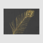 Gold Glam en zwarte pacock Feather Tissuepapier (Voorkant)