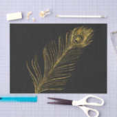 Gold Glam en zwarte pacock Feather Tissuepapier (Craft)