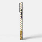 Gold Glam Faux Glitter Chevron Case-Mate iPhone Case (Achterkant / Links)