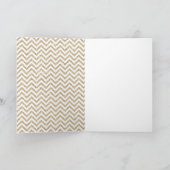 Gold Glam Faux Glitter Chevron Kaart (Binnen)
