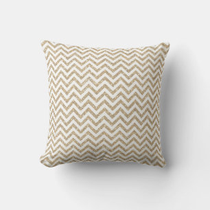 Gold Glam Faux Glitter Chevron Kussen