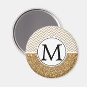 Gold Glam Faux Glitter Chevron Magneet (Voorkant / Achterkant)