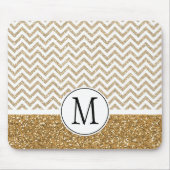 Gold Glam Faux Glitter Chevron Muismat (Voorkant)
