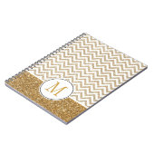 Gold Glam Faux Glitter Chevron Notitieboek (Linkerzijde)