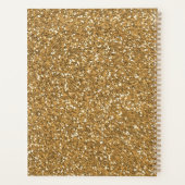 Gold Glam Faux Glitter Chevron Planner (Achterkant)