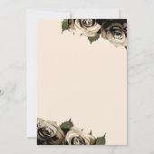 Gold Glam Floral Rozen Elegant Ivory Chic Wedding Kaart (Achterkant)