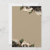 Gold Glam Floral Rozen Elegant Tan Wedding Kaart (Achterkant)