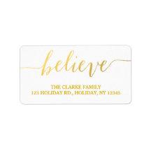 Gold Glam Geloof | Etiket vakantieadres