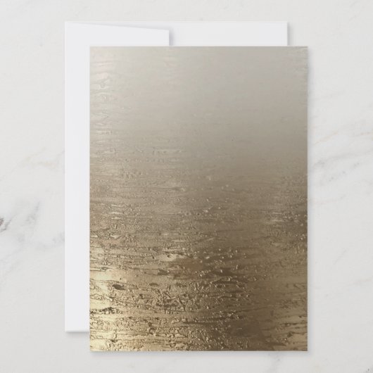 Gold Glam Gilded Brush Modern Elegance Wedding Kaart (Achterkant)