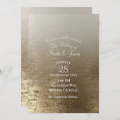 Gold Glam Gilded Brush Modern Elegance Wedding Kaart (Voorkant / Achterkant)