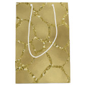 Gold Glam Giraffe afdrukken Medium Cadeauzakje (Voorkant)