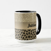 Gold Glam Giraffe afdrukken Mok (Voorkant rechts)