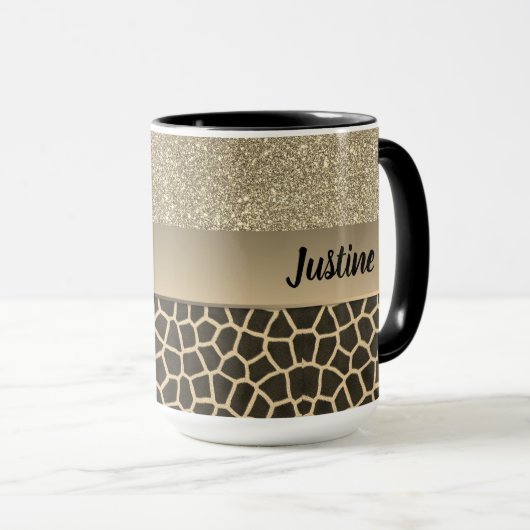 Gold Glam Giraffe afdrukken Mok (Voorkant rechts)