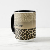 Gold Glam Giraffe afdrukken Mok (Voorkant links)