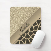 Gold Glam Giraffe afdrukken Muismat (Met muis)
