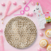 Gold Glam Giraffe afdrukken Papieren Bordje (Feest)