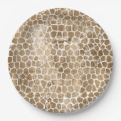 Gold Glam Giraffe afdrukken Papieren Bordje (Voorkant)