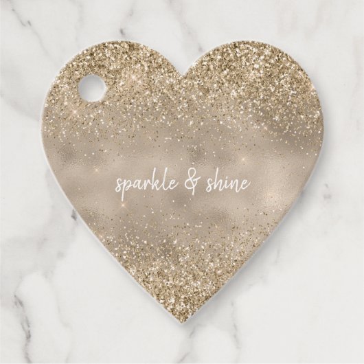 Gold Glam Glitter Bedankjes Labels (Voorkant)