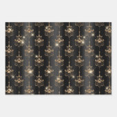 Gold Glam Glitter Diamonds & kroonluchters Inpakpapier Vel (Voorkant 3)