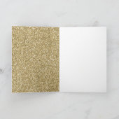 Gold Glam Glitter Gepersonaliseerde foto Kaart (Binnen)